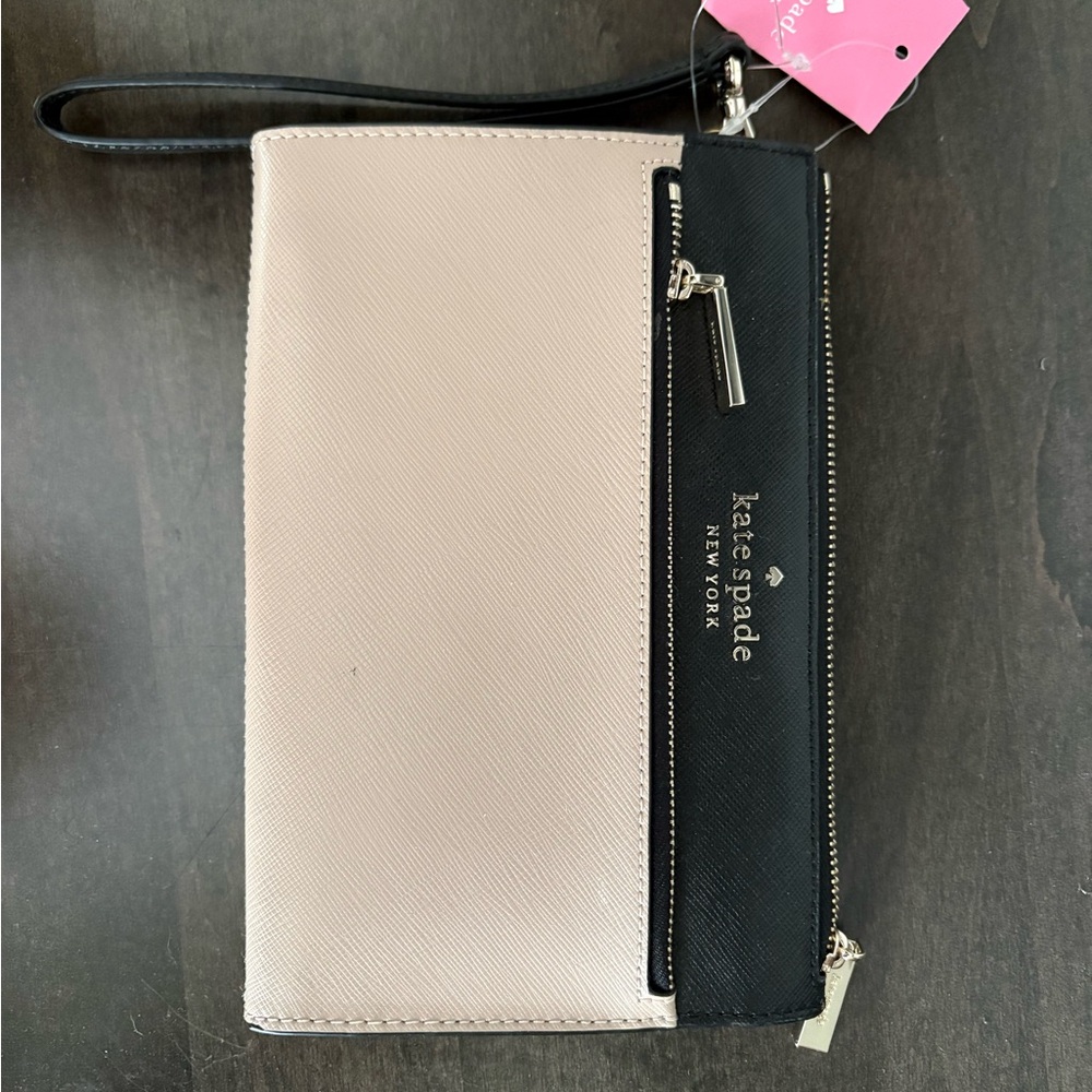 kate spade Blush and Black Wristlet Clutch